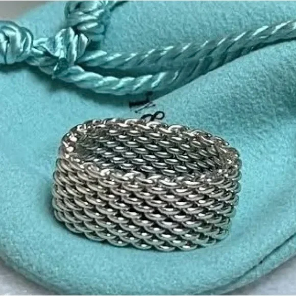 Tiffany & Co. Somerset Mesh Ring S7 - Picture 4 of 8